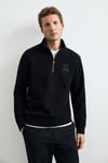 Chase Regular Fit Fermuar Yaka Örme Erkek Sweat 112030213 SİYAH