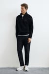 Chase Regular Fit Fermuar Yaka Örme Erkek Sweat 112030213 SİYAH