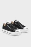 Chuck Taylor All Star Deri Kalın Taban Sneaker Unisex Ayakkabı 561681C.001 SİYAH-BEYAZ