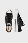 Chuck Taylor All Star Deri Kalın Taban Sneaker Unisex Ayakkabı 561681C.001 SİYAH-BEYAZ