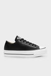 Chuck Taylor All Star Deri Kalın Taban Sneaker Unisex Ayakkabı 561681C.001 SİYAH-BEYAZ