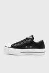 Chuck Taylor All Star Deri Kalın Taban Sneaker Unisex Ayakkabı 561681C.001 SİYAH-BEYAZ