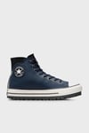 Chuck Taylor Logolu Hakiki Deri Su Geçirmez Sneaker Unisex Ayakkabı A08558C 401 LACİVERT