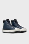 Chuck Taylor Logolu Hakiki Deri Su Geçirmez Sneaker Unisex Ayakkabı A08558C 401 LACİVERT