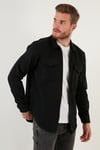 Çift Cepli Fermuarlı Slim Fit Kışlık Erkek Gömlek CF21W112925 SİYAH