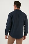 Çift Cepli Fermuarlı Slim Fit Kışlık Erkek Gömlek CF21W112925 İNDİGO