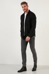 Çift Cepli Fermuarlı Slim Fit Kışlık Erkek Gömlek CF21W112925 SİYAH