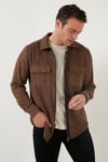 Çift Cepli Fermuarlı Slim Fit Kışlık Erkek Gömlek CF21W112925 HARDAL