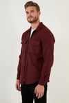 Çift Cepli Fermuarlı Slim Fit Kışlık Erkek Gömlek CF21W112925 BORDO