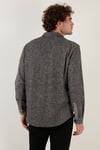 Çift Cepli Fermuarlı Slim Fit Kışlık Erkek Gömlek CF21W112925 GRİ