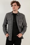 Çift Cepli Fermuarlı Slim Fit Kışlık Erkek Gömlek CF21W112925 GRİ