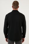 Çift Cepli Fermuarlı Slim Fit Kışlık Erkek Gömlek CF21W112925 SİYAH