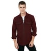 Çift Cepli Fermuarlı Slim Fit Kışlık Erkek Gömlek CF21W112925 BORDO