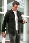 Çift Cepli Fermuarlı Slim Fit Kışlık Erkek Gömlek CF21W112925 SİYAH