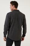 Çift Cepli Fermuarlı Slim Fit Kışlık Erkek Gömlek CF21W112925 KOYU GRİ