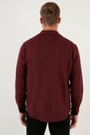 Çift Cepli Fermuarlı Slim Fit Kışlık Erkek Gömlek CF21W112925 BORDO