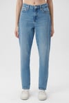 Cindy Pamuklu Yüksek Bel Daralan Paça Mom Jeans Kadın Kot Pantolon 100277-86392 MAVİ