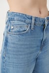 Cindy Pamuklu Yüksek Bel Daralan Paça Mom Jeans Kadın Kot Pantolon 100277-86392 MAVİ