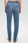 Cindy Streç Pamuklu Yüksek Bel Dar Paça Mom Fit Jeans Kadın Kot Pantolon 100277-87640 MAVİ