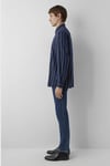 Çizgili % 100 Pamuk Regular Fit Erkek Gömlek 0211712-91741 LACİVERT