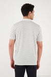 Çizgili Kısa Kollu Düğmeli Erkek Polo T Shirt 5904026 AÇIK HAKİ