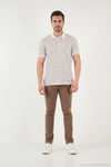 Çizgili Kısa Kollu Düğmeli Erkek Polo T Shirt 5904026 KAHVE