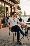 Çizgili Kısa Kollu Düğmeli Erkek Polo T Shirt 5904026 AÇIK HAKİ