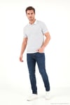 Çizgili Kısa Kollu Düğmeli Erkek Polo T Shirt 5904026 İNDİGO