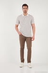 Çizgili Kısa Kollu Düğmeli Erkek Polo T Shirt 5904026 KAHVE