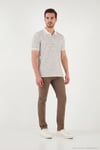 Çizgili Kısa Kollu Düğmeli Erkek Polo T Shirt 5904026 KAHVE