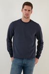 Çizgili Pamuklu Bisiklet Yaka Erkek Sweat 5905241 İNDİGO