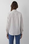 Çizgili Pamuklu Loose Fit Kadın Gömlek 1211201-87982 Taş-Bordo