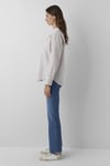Çizgili Pamuklu Loose Fit Kadın Gömlek 1211201-87982 Taş-Bordo
