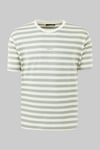 Çizgili Pamuklu Relaxed Fit Bisiklet Yaka Erkek T Shirt 5904078 ELMA YEŞİLİ