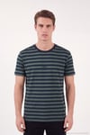 Çizgili Pamuklu Relaxed Fit Bisiklet Yaka Erkek T Shirt 5904078 NEFTİ-LACİVERT