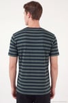 Çizgili Pamuklu Relaxed Fit Bisiklet Yaka Erkek T Shirt 5904078 NEFTİ-LACİVERT