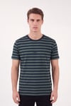 Çizgili Pamuklu Relaxed Fit Bisiklet Yaka Erkek T Shirt 5904078 NEFTİ-LACİVERT