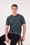 Çizgili Pamuklu Relaxed Fit Bisiklet Yaka Erkek T Shirt 5904078 NEFTİ-LACİVERT