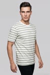 Çizgili Pamuklu Relaxed Fit Bisiklet Yaka Erkek T Shirt 5904078 ELMA YEŞİLİ