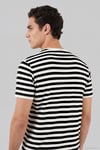 Çizgili Pamuklu Relaxed Fit Bisiklet Yaka Erkek T Shirt 5904078 SİYAH