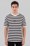 Çizgili Pamuklu Relaxed Fit Bisiklet Yaka Erkek T Shirt 5904078 SİYAH