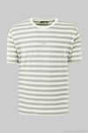 Çizgili Pamuklu Relaxed Fit Bisiklet Yaka Erkek T Shirt 5904078 ELMA YEŞİLİ