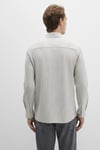 Çizgili Pamuklu Slim Fit Düğmeli Yaka Erkek Gömlek 0211402-91332 YEŞİL-BEYAZ