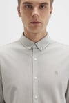 Çizgili Pamuklu Slim Fit Düğmeli Yaka Erkek Gömlek 0211402-91332 YEŞİL-BEYAZ