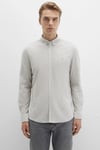 Çizgili Pamuklu Slim Fit Düğmeli Yaka Erkek Gömlek 0211402-91332 YEŞİL-BEYAZ