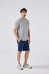 Çizgili Regular Fit Bisiklet Yaka Erkek T Shirt 6SM5021-NV LACİVERT
