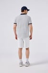 Çizgili Regular Fit Fermuarlı Erkek Polo Yaka T Shirt 6SM5020-OF BEYAZ