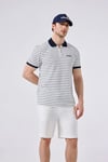 Çizgili Regular Fit Fermuarlı Erkek Polo Yaka T Shirt 6SM5020-OF BEYAZ