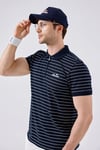 Çizgili Regular Fit Fermuarlı Erkek Polo Yaka T Shirt 6SM5020-NV LACİVERT