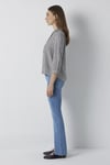 Çizgili Regular Fit Klasik Yaka Kadın Gömlek 122400-85431 KAHVE